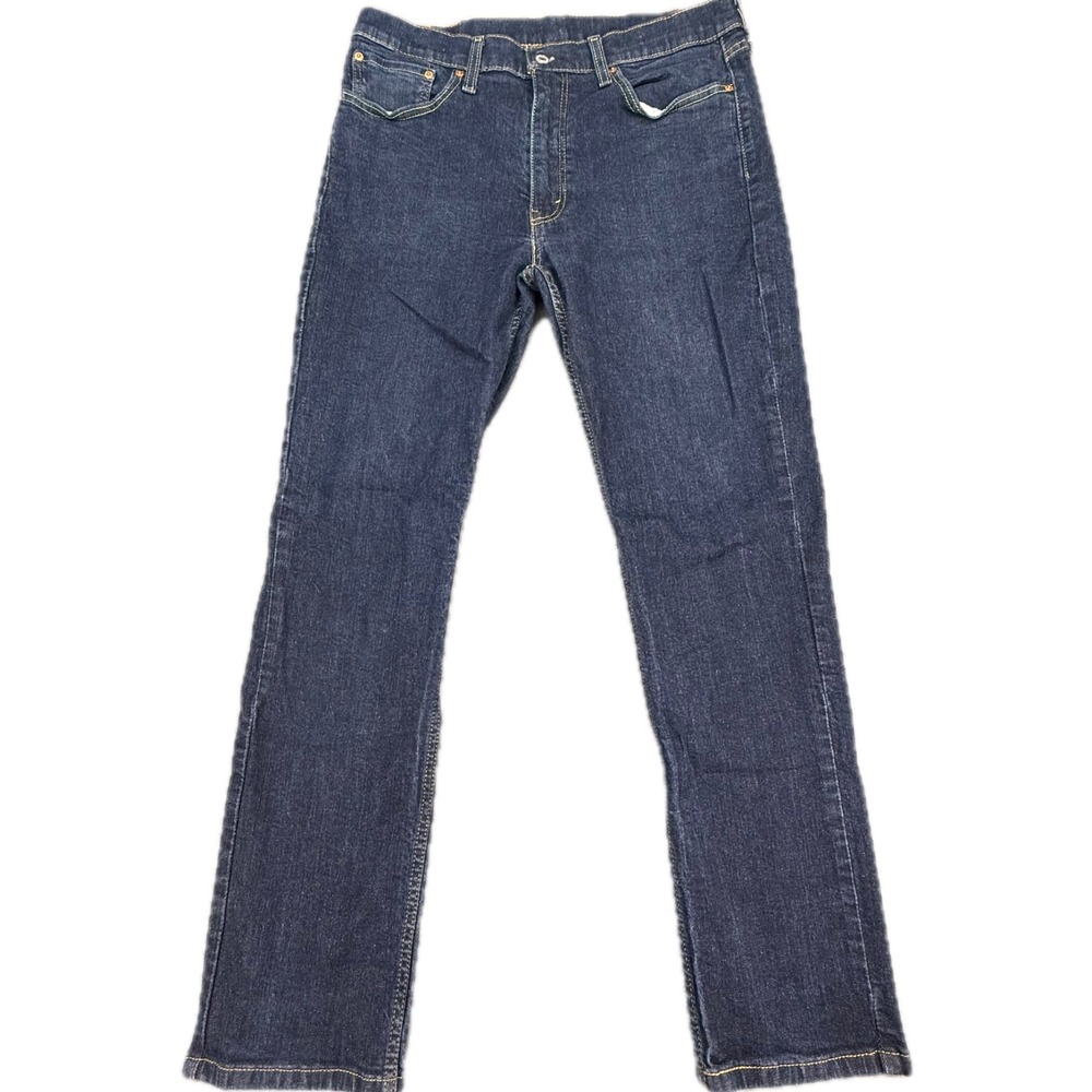 Levi's 514 Jeans Mens 36x32 Blue Straight‎ Fit Stretch Dark Wash Denim
